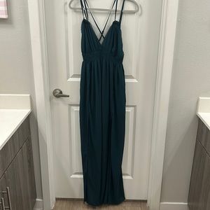 Green slit dress adjustable straps brand new never worn